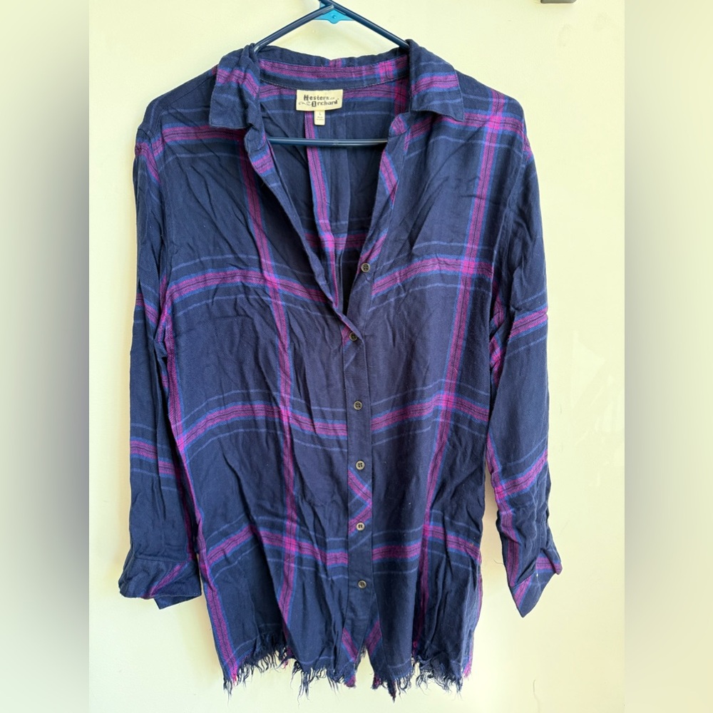 Purple Blue Plaid Flannel